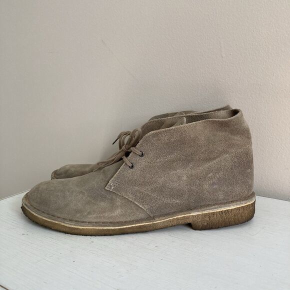 Clarks Mens Desert Chukka Boots Tan Suede Leather Chukka Boots Size 13 Lace Up - Picture 1 of 12